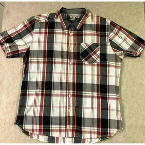 Volcom Men's Short Sleeve Button Up Plaid/Stripped Casual NWOT Shirt Size XL